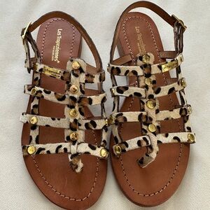 Les Tropeziennes Leopard Print Sandals